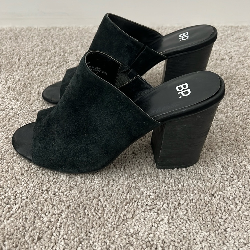 BP. Black suede chunky block heel 8 1/2